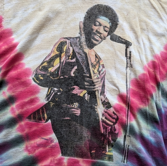 Jimi Hendrix 90's Atlanta Pop Fest Tie Dye T Shirt (XL) - Picture 3 of 8